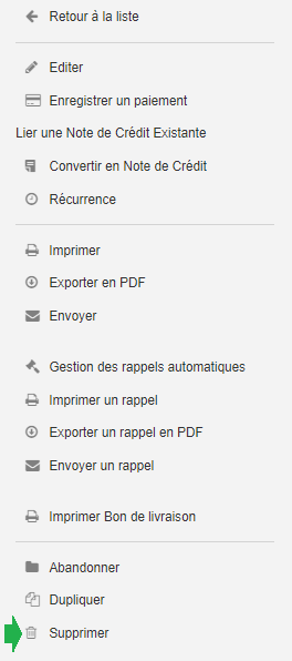 smoall-facture de vente-Suppression