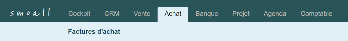 Menu achat | Application Smoall Business Tools
