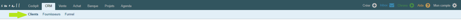 Smoall- Client & Funnel - menu CRM - Client