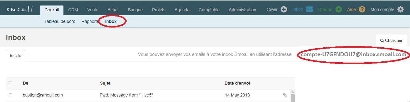 Smoall - adresse e-mail inbox Smoall