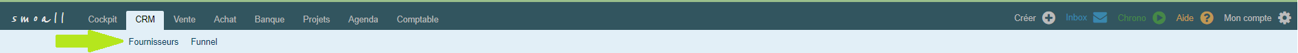 Smoall-Fournisseurs-menu CRM-Fournisseurs