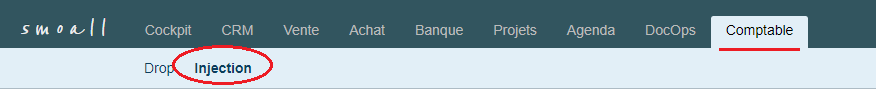 Smoall - Menu injection comptable