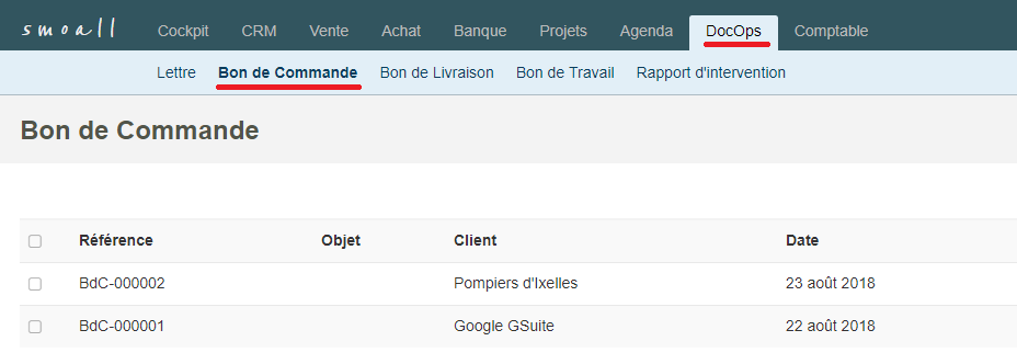 Smoall -1. DocOps - Liste