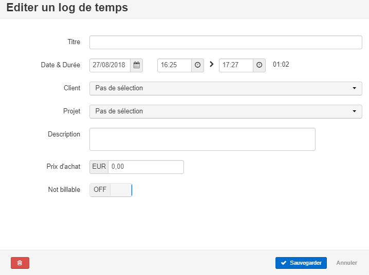 Smoall - Edition log de temps