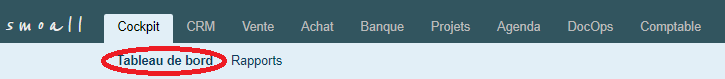 Smoall - Menu tableau de bord