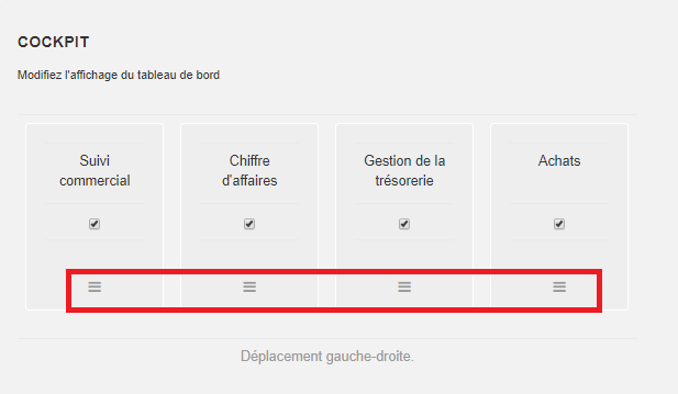 Smoall - Paramètres d'affichage et régionaux cockpit déplacement