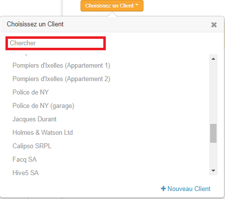 Smoall-Chercher client dans Choisissez client