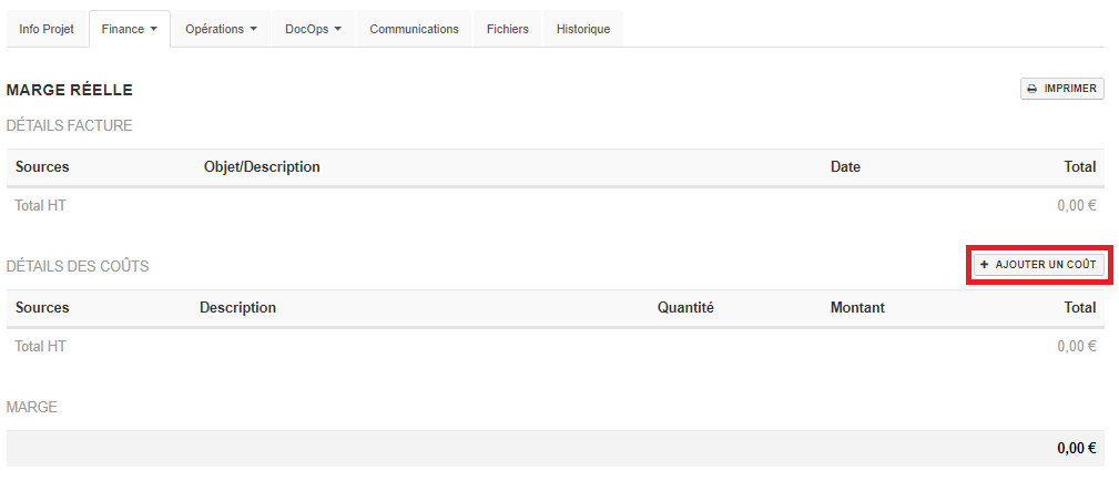 Smoall-Projet-ajouter un coût calcul marge
