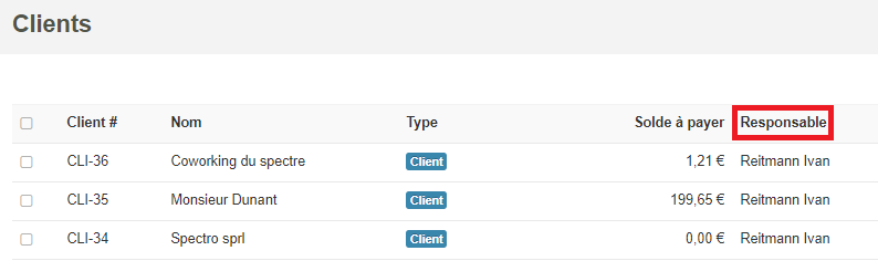 Smoall-Responsable client liste