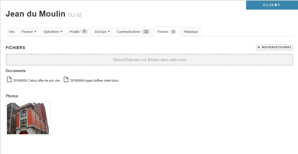 Smoall-Fichiers et photos fiche client résultat
