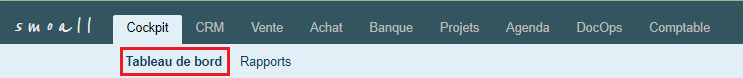 Smoall menu tableau de bord
