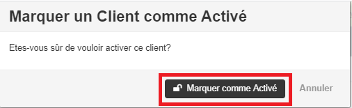 Smoall-Activer un client confirmation