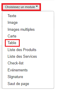 Smoall- DocOps-Ajouter module table